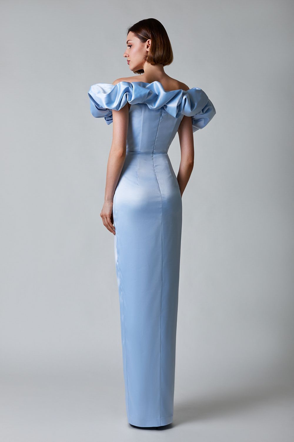 Sleek Off-Shoulder Ruffle Gown - Chiccharm