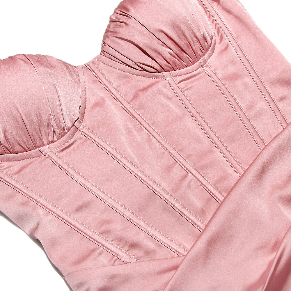 Corset Dress with Draped Skirt - Chiccharm