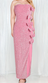Pink Sequin Dress With Bows - Chiccharm Boutique