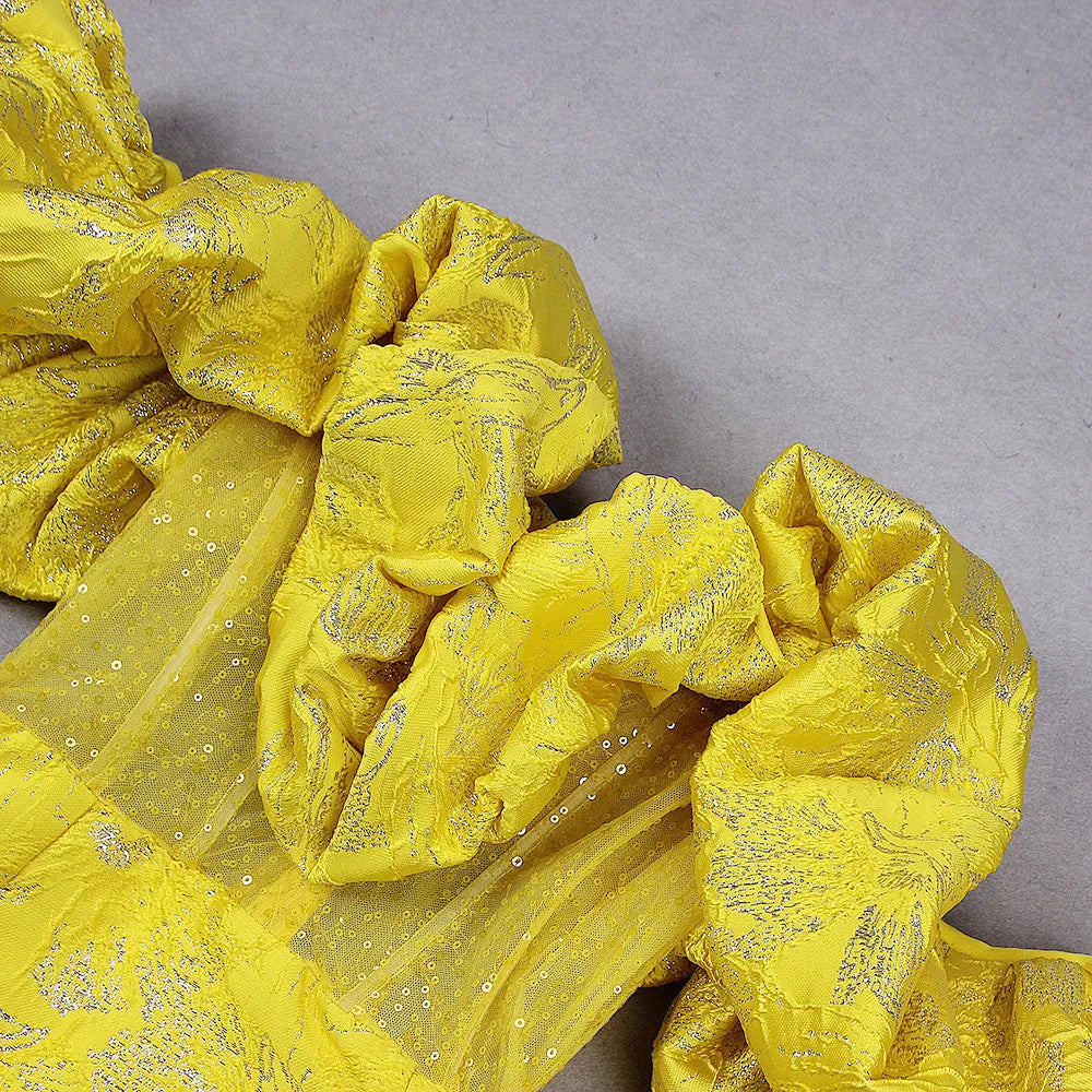 Off-Shoulder Floral Textured Bodycon Dress - Chiccharm