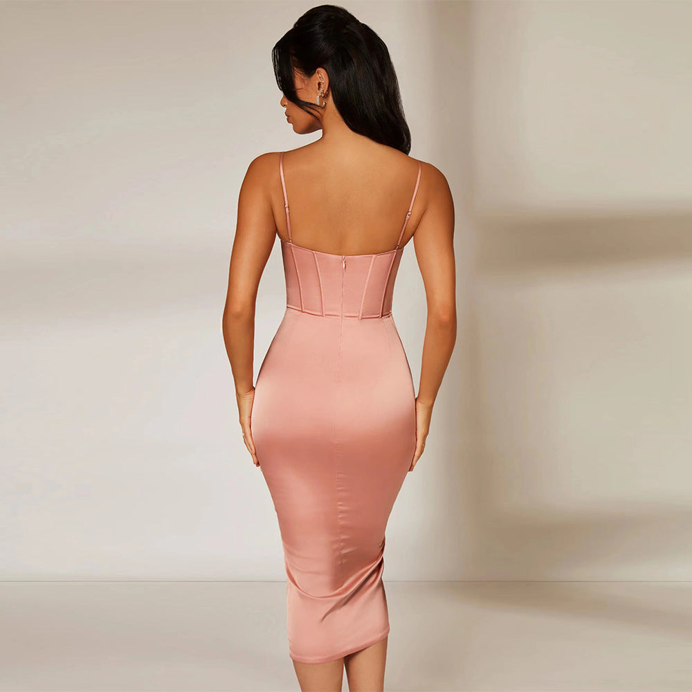 Corset Dress with Draped Skirt - Chiccharm
