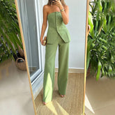 Fashion Tailored Suit Button Jumpsuit - Chiccharm