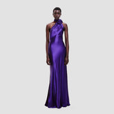 Amethyst Bloom Satin Gown - Chiccharm