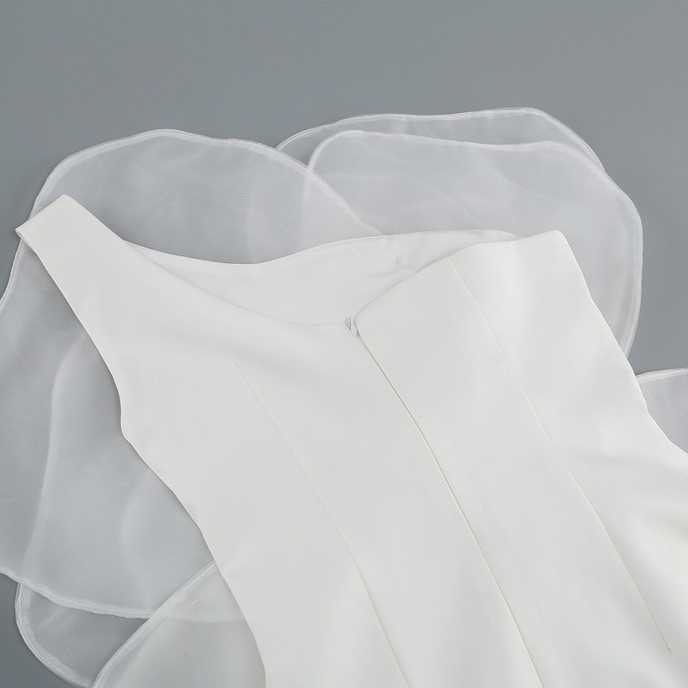 Romantic One Shoulder Floral Mini Dress For Summer Events - Chic Charm