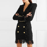 Elegance Black Structured Blazer Dress - Chiccharm