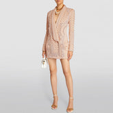 Hand-Embellished Blazer Mini Dress with Intricate Detailing - Chiccharm