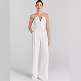 Mesh Top White Jumpsuit