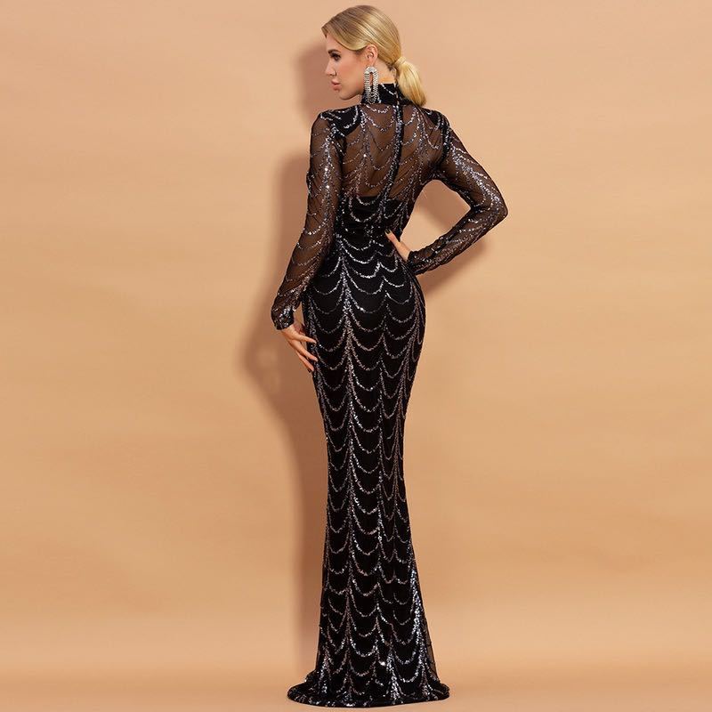 Allure Sequin Dress Maxi - Chiccharm Boutique