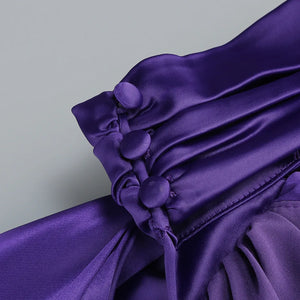 Amethyst Bloom Satin Gown - Chiccharm Boutique