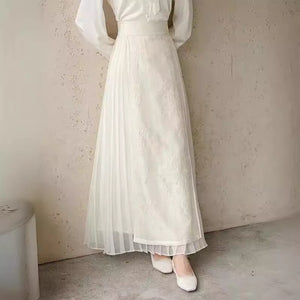 Artistic Pleated Textured Skirt - Chiccharm Boutique