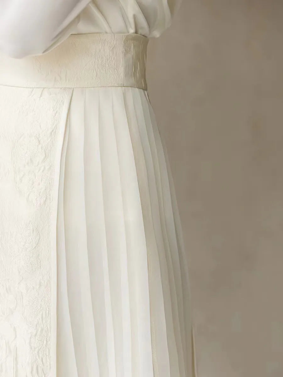 Artistic Pleated Textured Skirt - Chiccharm Boutique