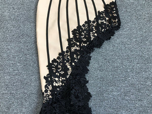 Asymmetric Lace Bodycon Dress - Chiccharm Boutique