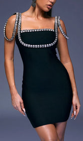 Beaded Mini Slim Fit Dress - Chic Charm