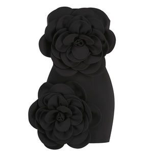 Bold Bloom Strapless Mini Dress - Chiccharm Boutique