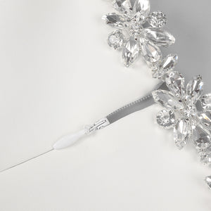 Crystal Trim Mini Square Neck white Dress For Elegance - Chic Charm