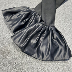 Elegant Bell-Sleeve Gown with Embellished Collar