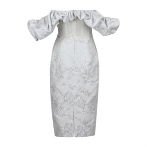 Elegant Ivory Ruffled Corset Dress - Chiccharm