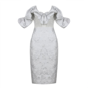 Elegant Ivory Ruffled Corset Dress - Chiccharm