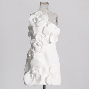 Embellished Orchid Petal Mini Dress - Chic Carm
