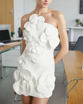 Embellished Orchid Petal Mini Dress - Chic Carm