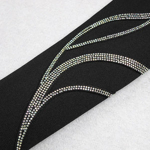 Embellished Plunge High-Slit Gown - Chiccharm Boutique