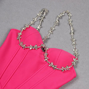 Embellished Strap Bodycon Dress - Chiccharm Boutique