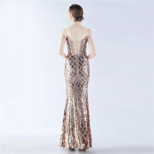 Fishbone Dress Ratchet Sequin - Chiccharm Boutique