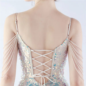 Fishbone Dress Ratchet Sequin - Chiccharm Boutique