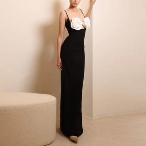 Floral Appliqué Maxi Dress - Chiccharm Boutique