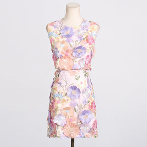 Floral Embroidered Two Piece Set - Chiccharm Boutique