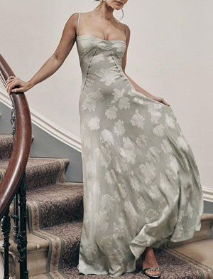 Floral Mesh Maxi Dress - Chiccharm Boutique