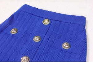 Gold Buttoned Mini Skirt - Chiccharm Boutique