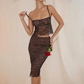 Lace Sling Slim Fit Two-Piece Suit with Elegant Lace Detail - Chiccharm