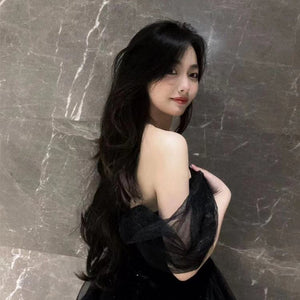 Black off the shoulder tulle dress - Chiccharm