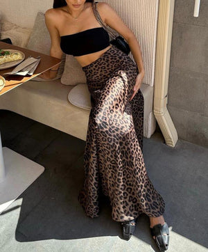 Leopard Print Mermaid Skirt - Chiccharm Boutique