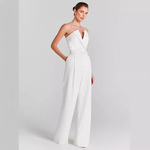 Mesh Top White Jumpsuit - Chiccharm Boutique