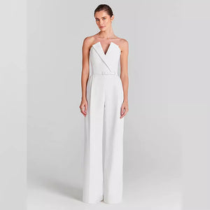 Mesh Top White Jumpsuit - Chiccharm Boutique