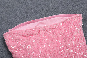 Pink Sequin Dress With Bows - Chiccharm Boutique