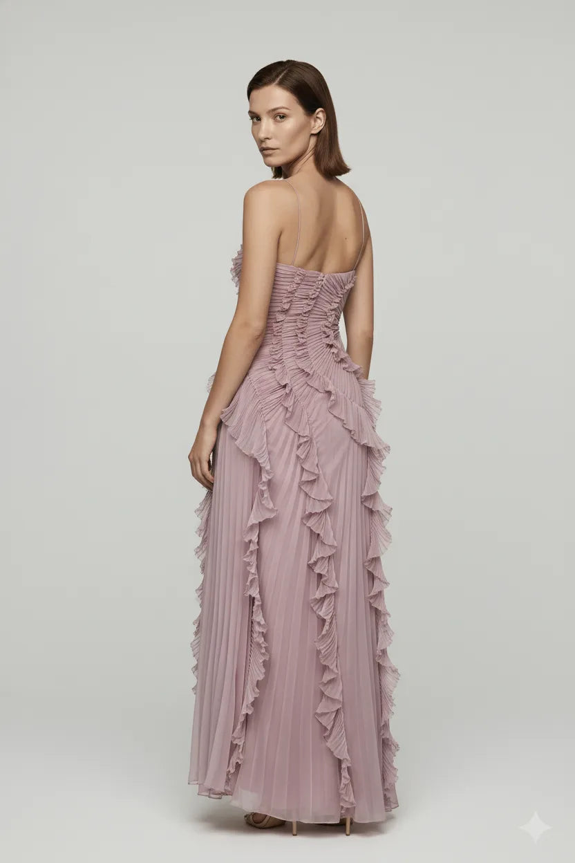 Pleated Chiffon Dress - Chiccharm Boutique