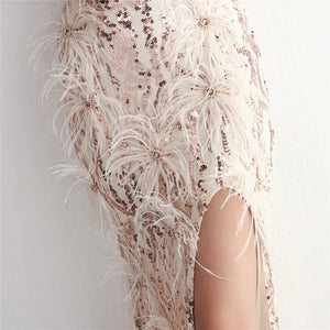 Plumage Luxe Sequin Gown - Chiccharm