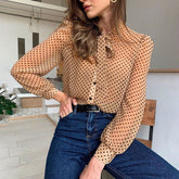 Polka Dots Bow tie shirt - Chiccharm Boutique