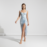 Ruched Strappy Corset Irregular Side Dress - Chiccharm Boutique