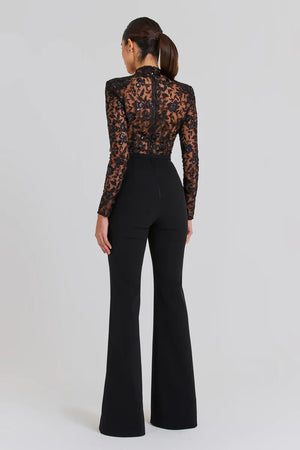 Sheer Bandage Long-sleeved Jumpsuit - Chiccharm Boutique