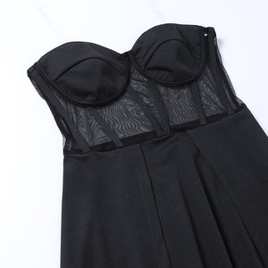 Sheer Corset High-Slit Evening Suit - Chiccharm Boutique