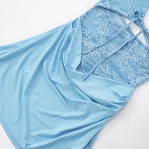 Sheer Mesh Dress Summer with Cutouts - Mini Dress