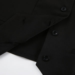Sleeveless Buttoned Long Skirt Suit - Chiccharm