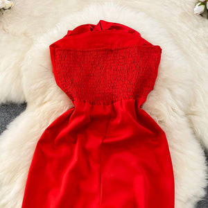 Strapless Floral Appliqué Wide-Leg Jumpsuit - Chiccharm Boutique