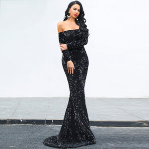 Sequin Dresses with Long sleeve - Chiccharm Boutique