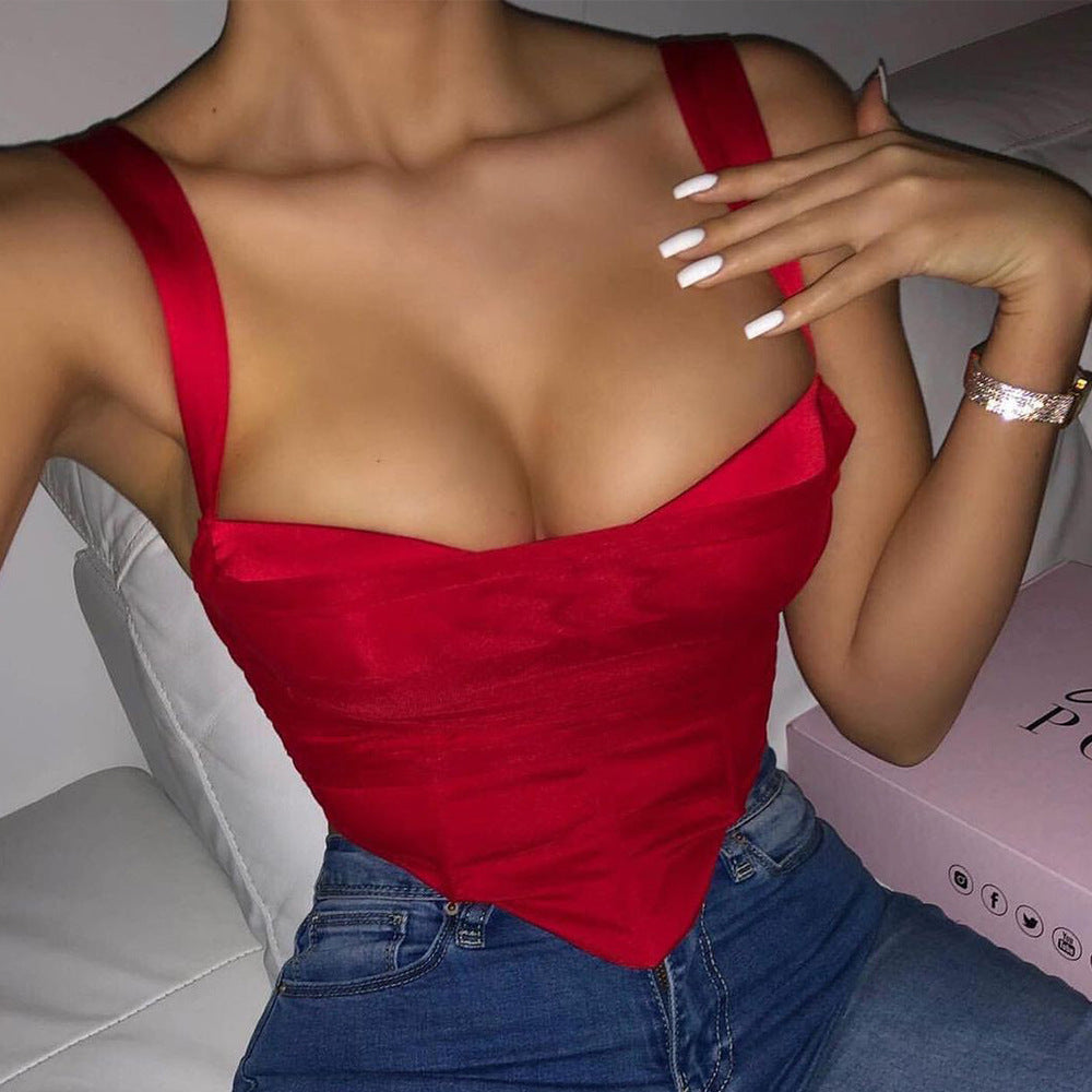 Sweetheart Neckline Corset Top - Chiccharm Boutique