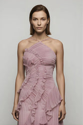 Pleated Chiffon Dress